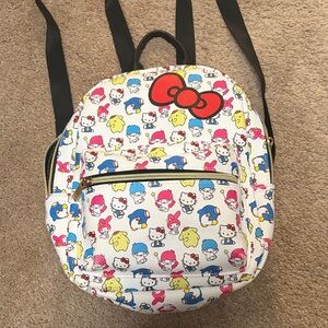 Hello Kitty Kids Mini  Backpack - White with Red and Blue Accents